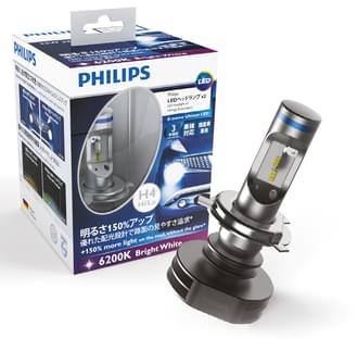 Philips LED Globe H4 12V 6200K X-Treme Ultinon Up To +200% More Light [Pair]