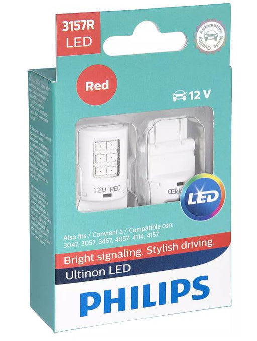 Philips LED Globe 12V P27/7 / S-8 Red Stop/Tail