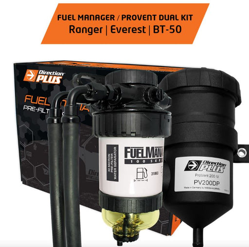 Direction Plus Fuel Manager Pre-Filter + Provent Dual Kit Ranger/Everest/BT50
