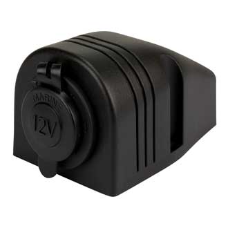 Single DC Accessory/ Cigarette Socket, Surface Mount, 12/24V Input/Output, 20/10A Output