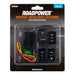 Switch Roadpower 4 Symbol Roadpower/Work Light/Aux Light/Beacon Suits Holden/Isuzu Includes Harness 33 x 23mm Blue LED