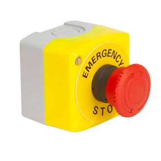 Emergency Stop Switch Push Button Latching Twist to Release Normally Open Contact Normally Closed Contact Polycarbonate Housing